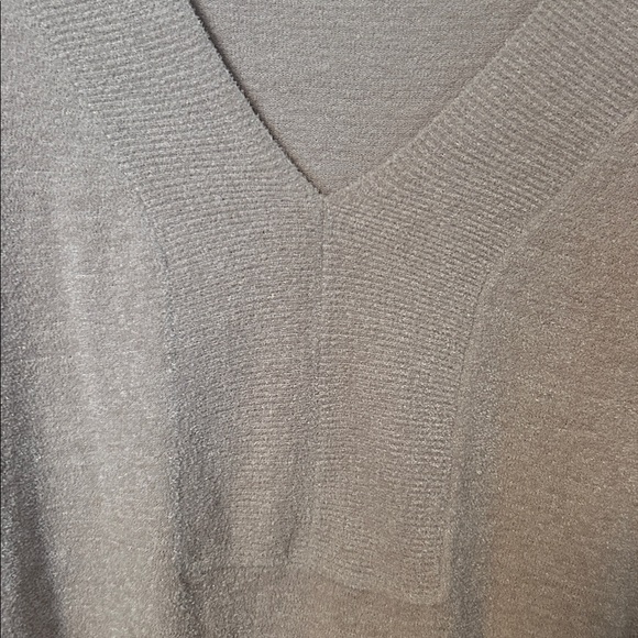 Barefoot Dreams Soft Taupe V-Neck Sweater - Picture 3 of 4